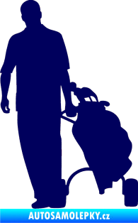 Samolepka Golfista 009 levá švestkově modrá