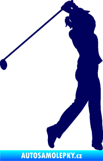 Samolepka Golfistka 013 pravá tmavě modrá