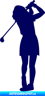 Samolepka Golfistka 014 levá švestkově modrá