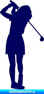 Samolepka Golfistka 014 pravá tmavě modrá