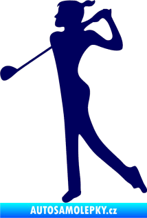 Samolepka Golfistka 016 levá tmavě modrá
