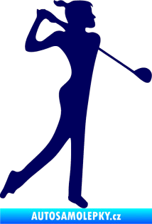 Samolepka Golfistka 016 pravá švestkově modrá