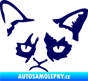 Samolepka Grumpy cat 001 levá tmavě modrá