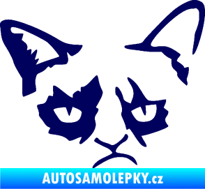Samolepka Grumpy cat 001 pravá tmavě modrá