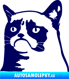 Samolepka Grumpy cat 002 levá tmavě modrá