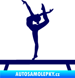 Samolepka Gymnastka 003 levá kladina tmavě modrá
