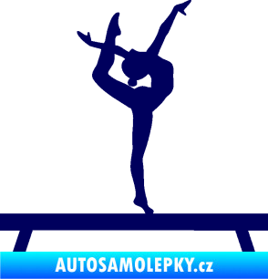 Samolepka Gymnastka 003 pravá kladina tmavě modrá