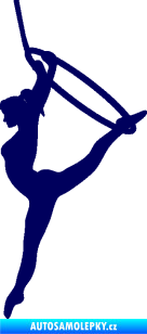 Samolepka Gymnastka 004 levá cvičení s kruhem tmavě modrá