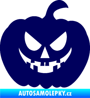 Samolepka Halloween 015 pravá dýně tmavě modrá