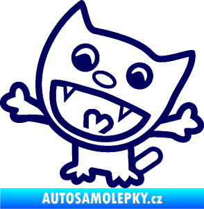 Samolepka Happy cat 001 levá tmavě modrá