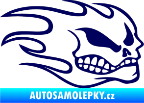 Samolepka Head - lebka- pravá tmavě modrá