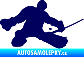 Samolepka Hokejista 015 pravá brankář tmavě modrá