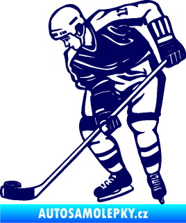 Samolepka Hokejista 029 levá tmavě modrá