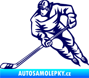 Samolepka Hokejista 030 levá tmavě modrá
