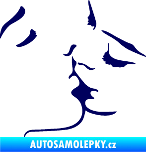 Samolepka Holčičí políbení levá tmavě modrá