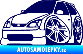 Samolepka Honda Civic karikatura levá tmavě modrá