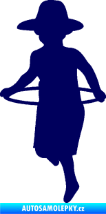 Samolepka Hula Hop 001 levá dítě s obručí tmavě modrá