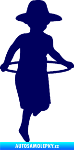 Samolepka Hula Hop 001 pravá dítě s obručí tmavě modrá