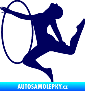 Samolepka Hula Hop 002 levá gymnastka s obručí tmavě modrá
