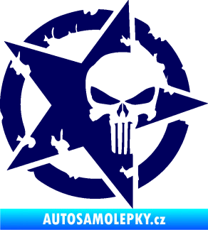 Samolepka Hvězda army 004 Punisher tmavě modrá