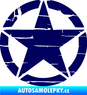 Samolepka Hvězda army 008 narušená tmavě modrá