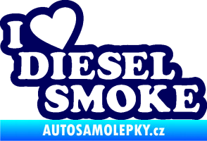 Samolepka I love diesel smoke nápis tmavě modrá