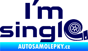 Samolepka I´m single nápis turbo tmavě modrá
