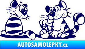 Samolepka Interiér 010 pravá kočičky tmavě modrá