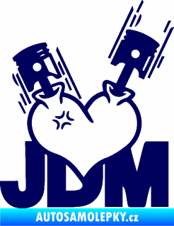 Samolepka JDM heart  tmavě modrá