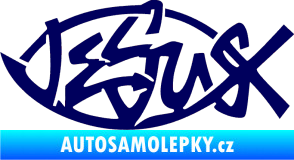 Samolepka Jesus rybička 001 křesťanský symbol tmavě modrá