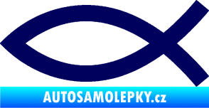 Samolepka Jesus rybička 002 křesťanský symbol tmavě modrá
