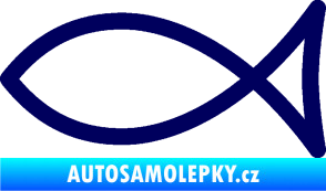 Samolepka Jesus rybička 006 křesťanský symbol tmavě modrá