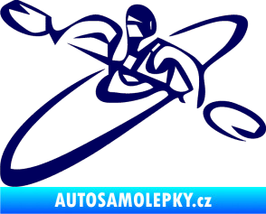 Samolepka Kajakář 001 levá tmavě modrá