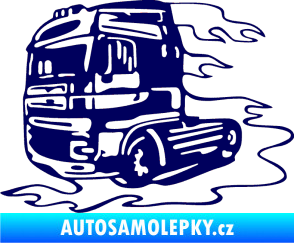 Samolepka Kamion 003 levá nákladní auto tmavě modrá