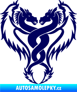 Samolepka Kapota 039 dvojitý drak tmavě modrá