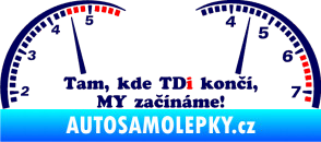 Samolepka Kde TDi končí tmavě modrá