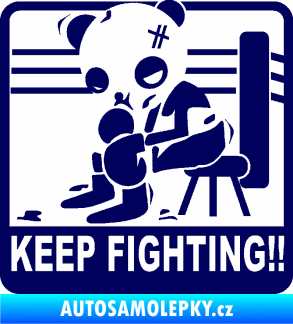 Samolepka Keep Fighting!! tmavě modrá