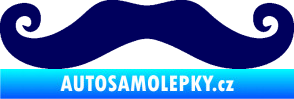 Samolepka Knír 001 movember, moustache styl tmavě modrá