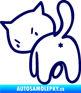 Samolepka Kočičí zadek 003 levá tmavě modrá