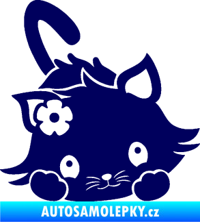 Samolepka Kočka 012 pravá tmavě modrá