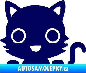 Samolepka Kočka 014 pravá kočka v autě tmavě modrá
