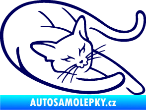 Samolepka Kočka 022 pravá tmavě modrá