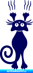 Samolepka Kočka 023 levá s drápanci tmavě modrá