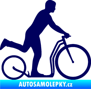 Samolepka Koloběžka 001 pravá jízda  tmavě modrá