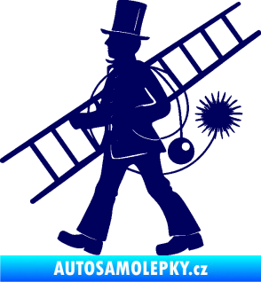 Samolepka Kominík 001 levá tmavě modrá