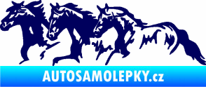 Samolepka Koníci 004 levá stádo tmavě modrá