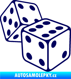 Samolepka Kostky 003 pravá hrací kostky tmavě modrá