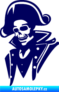 Samolepka Kostra pirát levá tmavě modrá