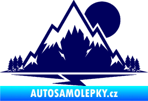 Samolepka Krajina hory 001 pravá tmavě modrá