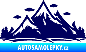 Samolepka Krajina hory 002 pravá tmavě modrá
